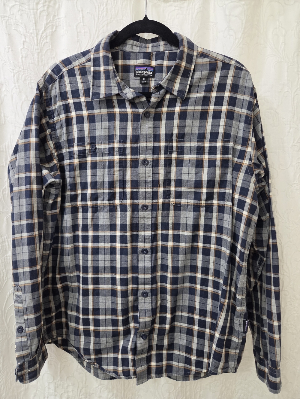 Patagonia Men's Light Weight Organic Cotton Plaid Button-Up Shirt US Size M
